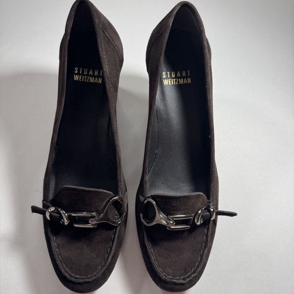 Stuart Weitzman Brown Suede Horsebit Loafers Size 6 M Made in Spain Shoes